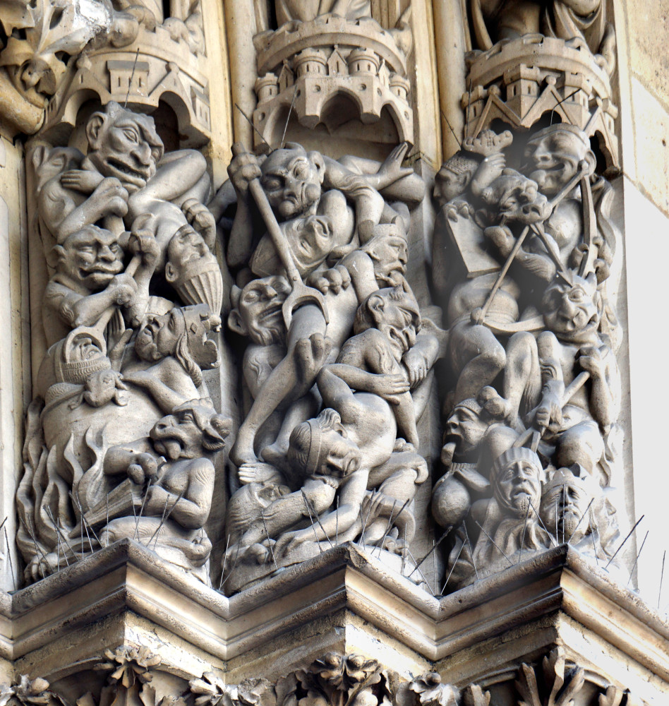 Paris Notre Dame sculptures of Hell