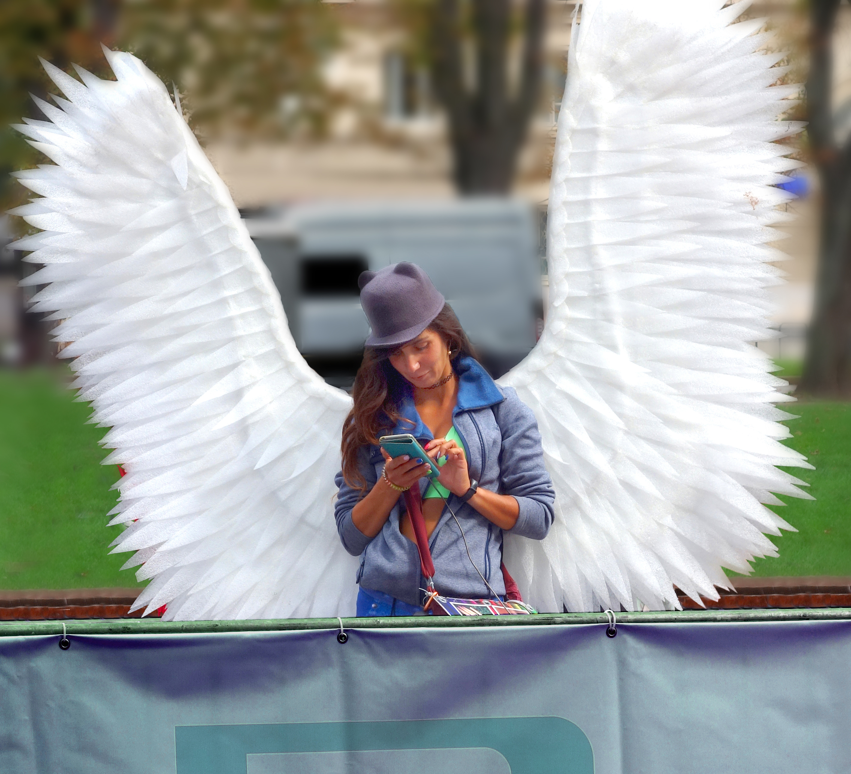 Lviv, texting angel